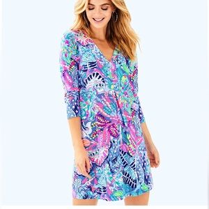 Lily Pulitzer long sleeve Amina Dress size xs multi fantasy garden